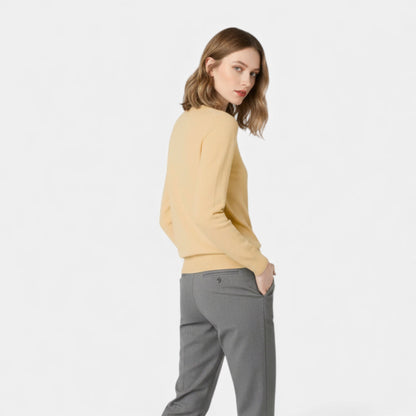 Just-Outlet | Women’s Merino Wool Sweater – Timeless O-Neck Elegance