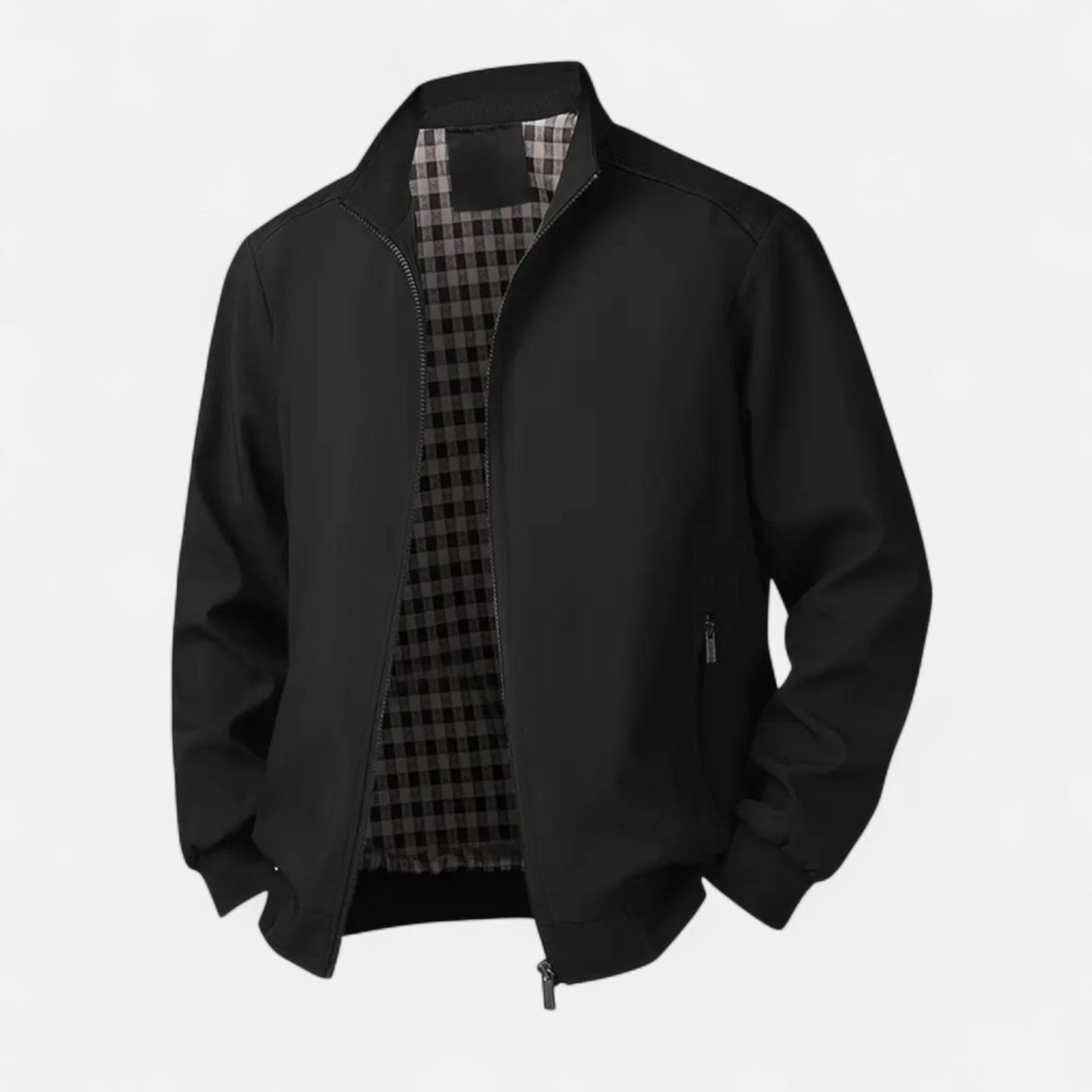 Just-Outlet | Men’s Jacket – Lightweight Zip-Up Beige Elegance