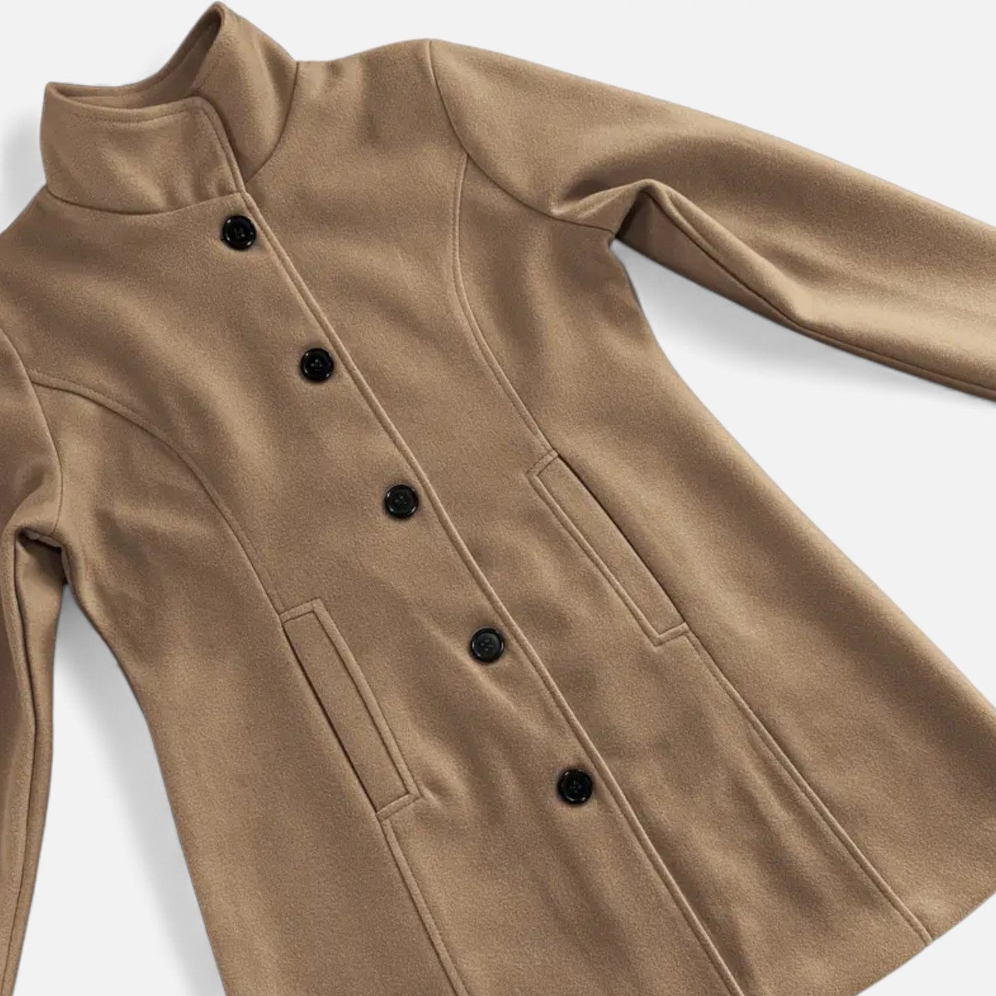 Just-Outlet | Women’s Tweed Coat – Mid-Length H-Silhouette Elegance