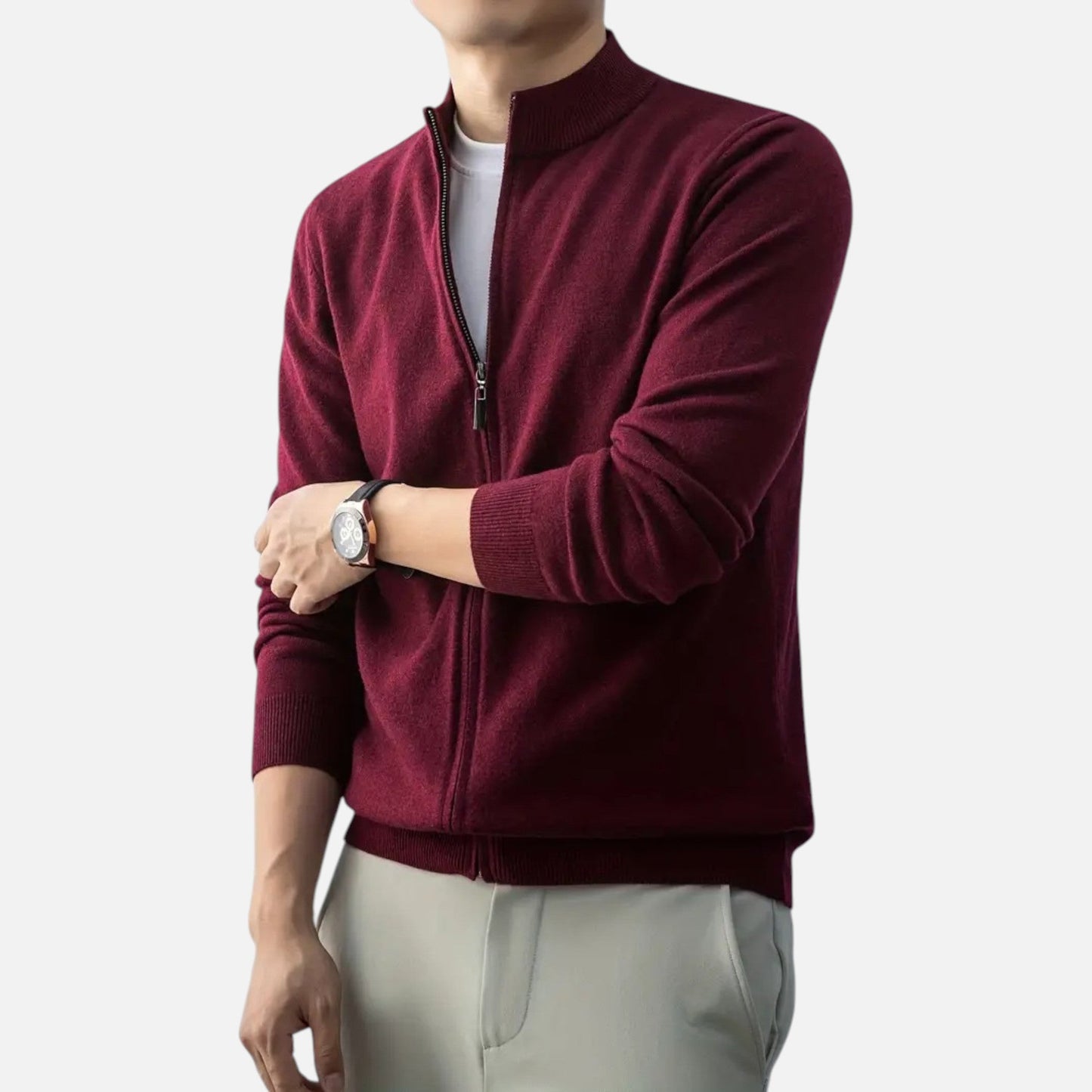 Just-Outlet | Men’s Full-Zip Sweater – Heritage Wool Blend