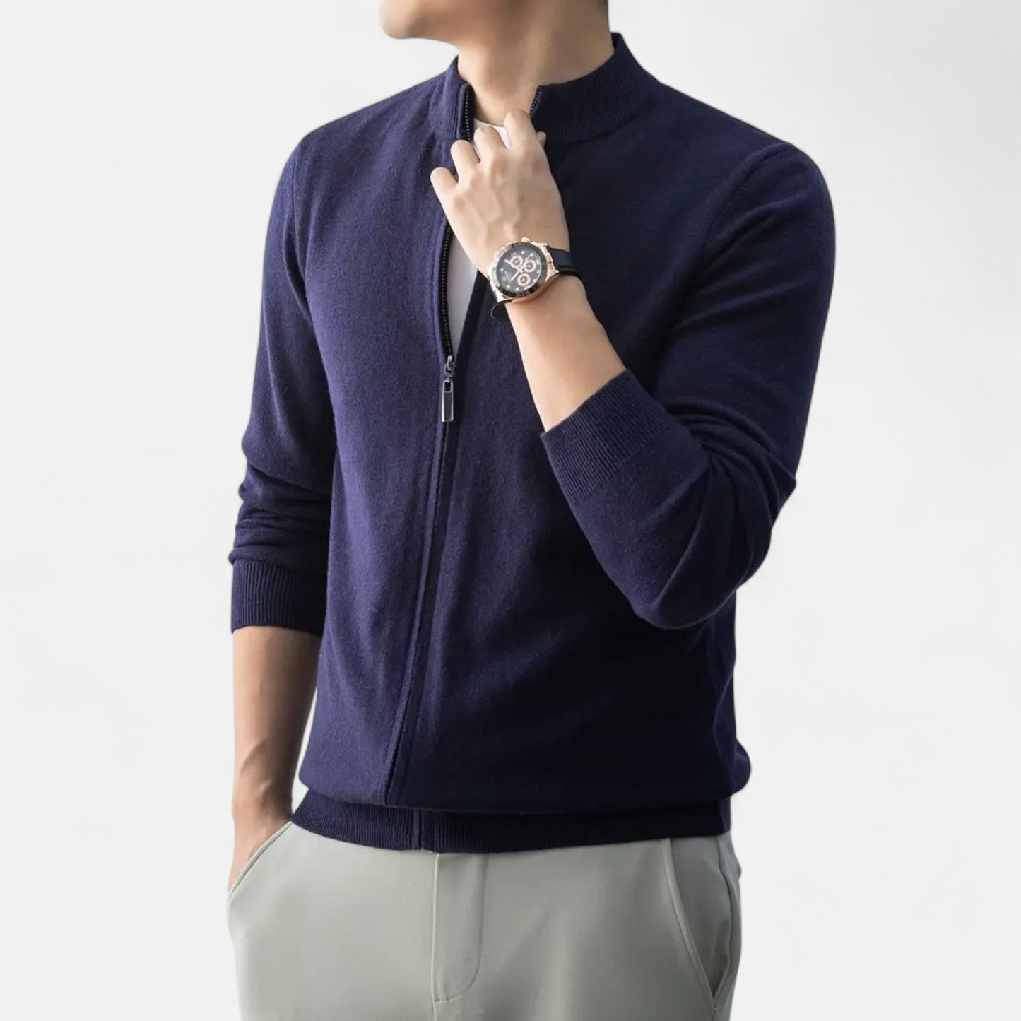 Just-Outlet | Men’s Full-Zip Sweater – Heritage Wool Blend