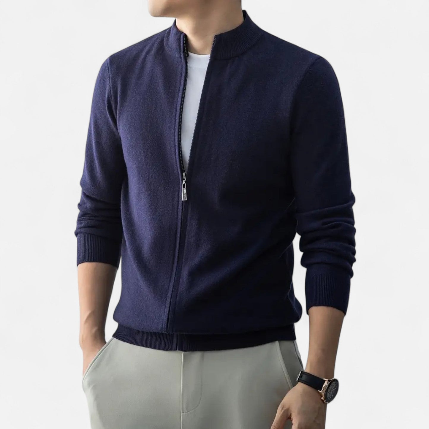 Just-Outlet | Men’s Full-Zip Sweater – Heritage Wool Blend