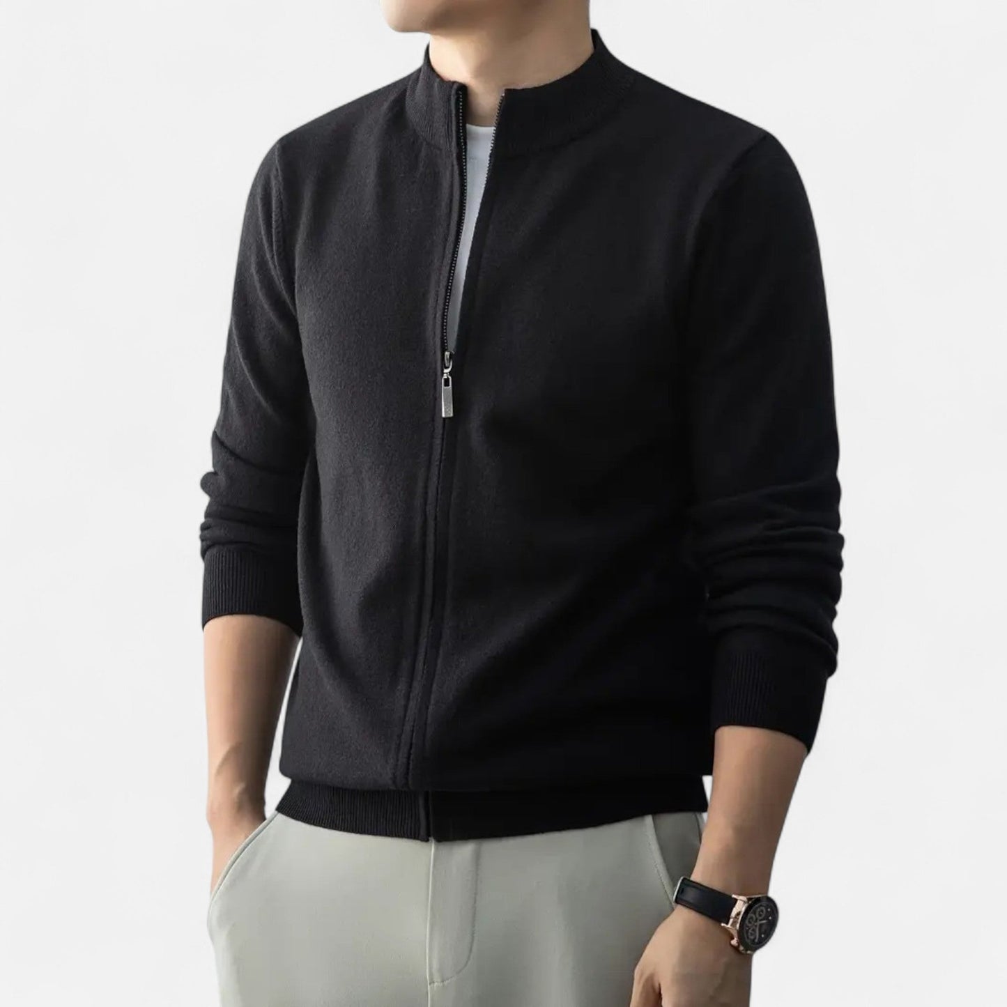 Just-Outlet | Men’s Full-Zip Sweater – Heritage Wool Blend